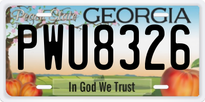 GA license plate PWU8326