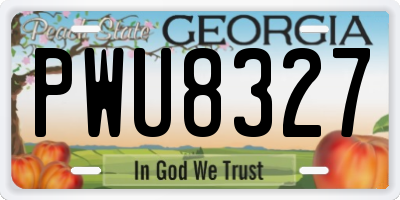 GA license plate PWU8327