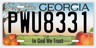 GA license plate PWU8331