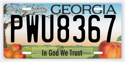 GA license plate PWU8367