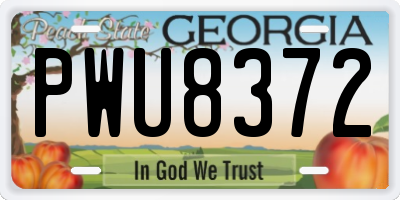GA license plate PWU8372