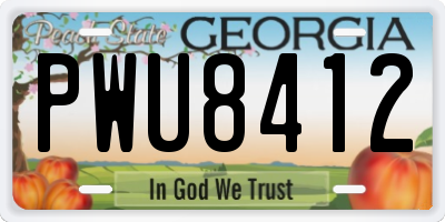GA license plate PWU8412