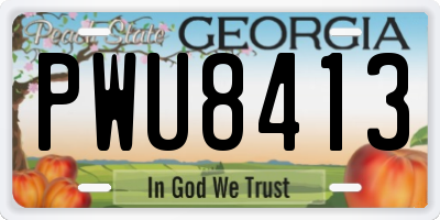 GA license plate PWU8413