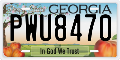 GA license plate PWU8470