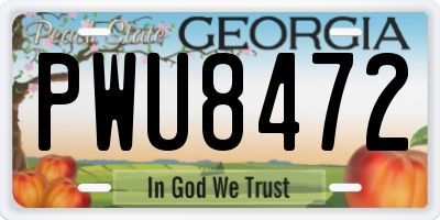 GA license plate PWU8472