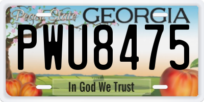 GA license plate PWU8475