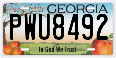 GA license plate PWU8492