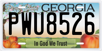 GA license plate PWU8526