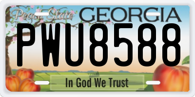 GA license plate PWU8588