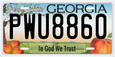 GA license plate PWU8860