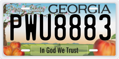 GA license plate PWU8883