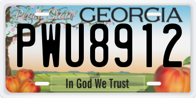GA license plate PWU8912