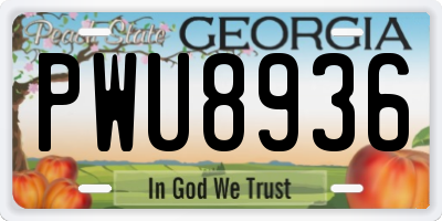 GA license plate PWU8936