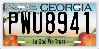GA license plate PWU8941