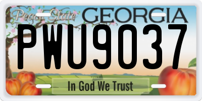 GA license plate PWU9037