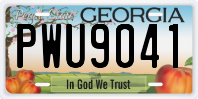GA license plate PWU9041