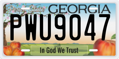 GA license plate PWU9047