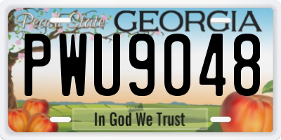 GA license plate PWU9048