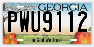 GA license plate PWU9112