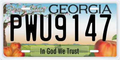 GA license plate PWU9147
