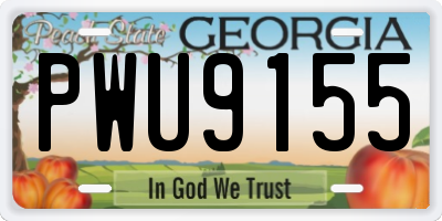 GA license plate PWU9155