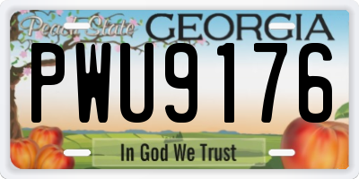 GA license plate PWU9176