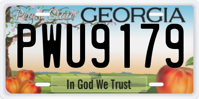 GA license plate PWU9179