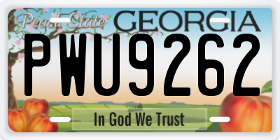 GA license plate PWU9262