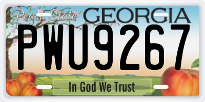 GA license plate PWU9267