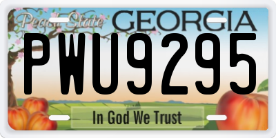 GA license plate PWU9295