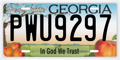 GA license plate PWU9297
