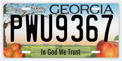 GA license plate PWU9367