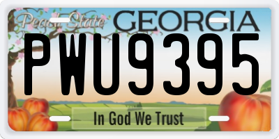 GA license plate PWU9395