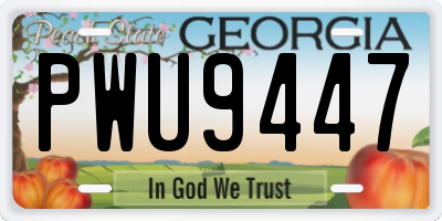 GA license plate PWU9447