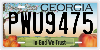 GA license plate PWU9475