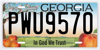 GA license plate PWU9570