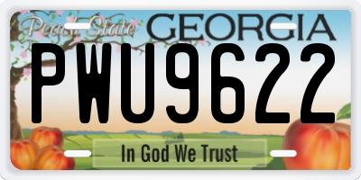 GA license plate PWU9622