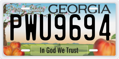 GA license plate PWU9694