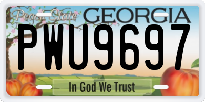 GA license plate PWU9697