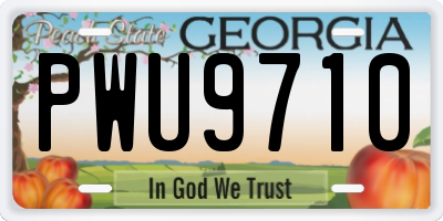 GA license plate PWU9710
