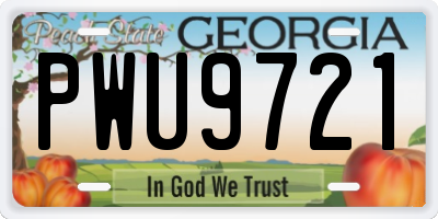 GA license plate PWU9721