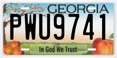 GA license plate PWU9741