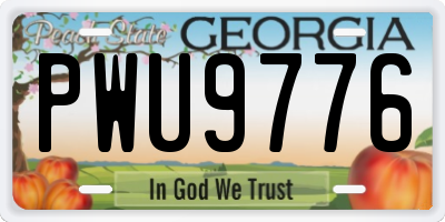 GA license plate PWU9776