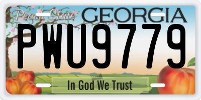 GA license plate PWU9779