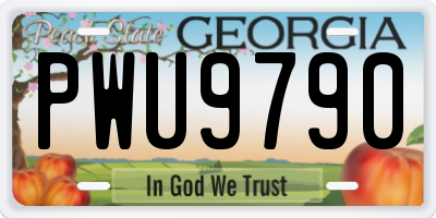 GA license plate PWU9790