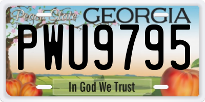 GA license plate PWU9795