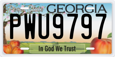 GA license plate PWU9797