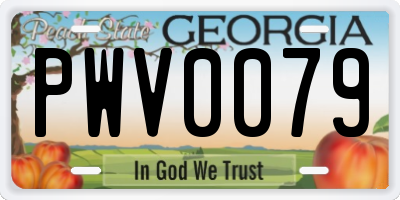 GA license plate PWV0079