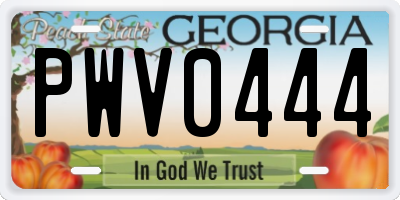 GA license plate PWV0444