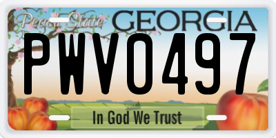 GA license plate PWV0497